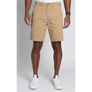 Jachs New York Men's Printed Stretch Bleecker Short Dark Khaki Size 33 NWT